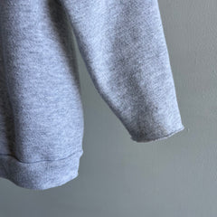 1980s Blank Gray Sweatshirt with the Cuffs Cut Off by Tultex