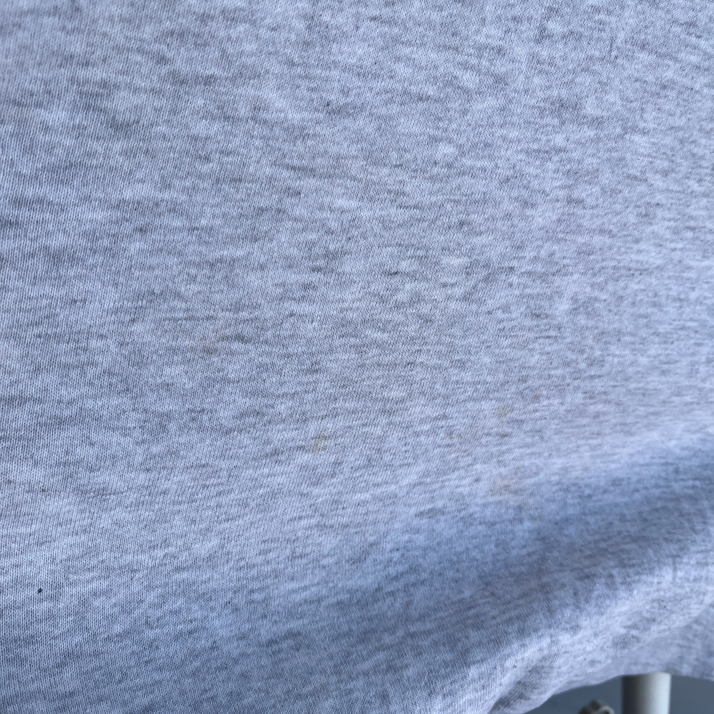 1980s Nicely Thinned Out and Stained Light Gray Jerzees Sweatshirt
