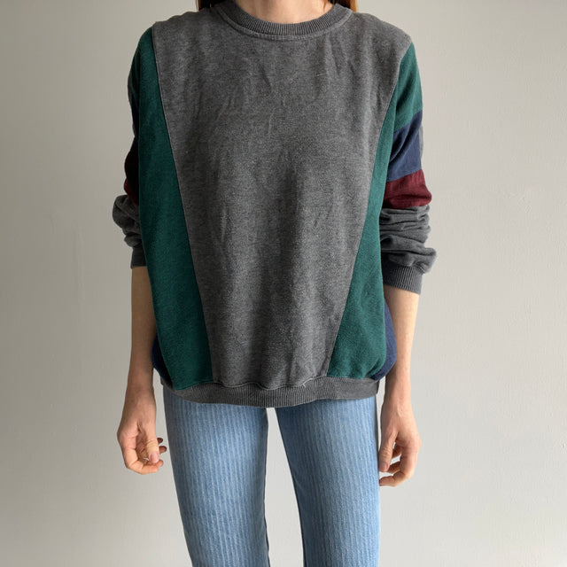 1980/90s Color Block Re-Dyed Sweatshirt