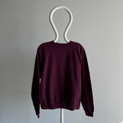 1980s Burgundy/Wine Blank Raglan Sweatshirt by Tultex