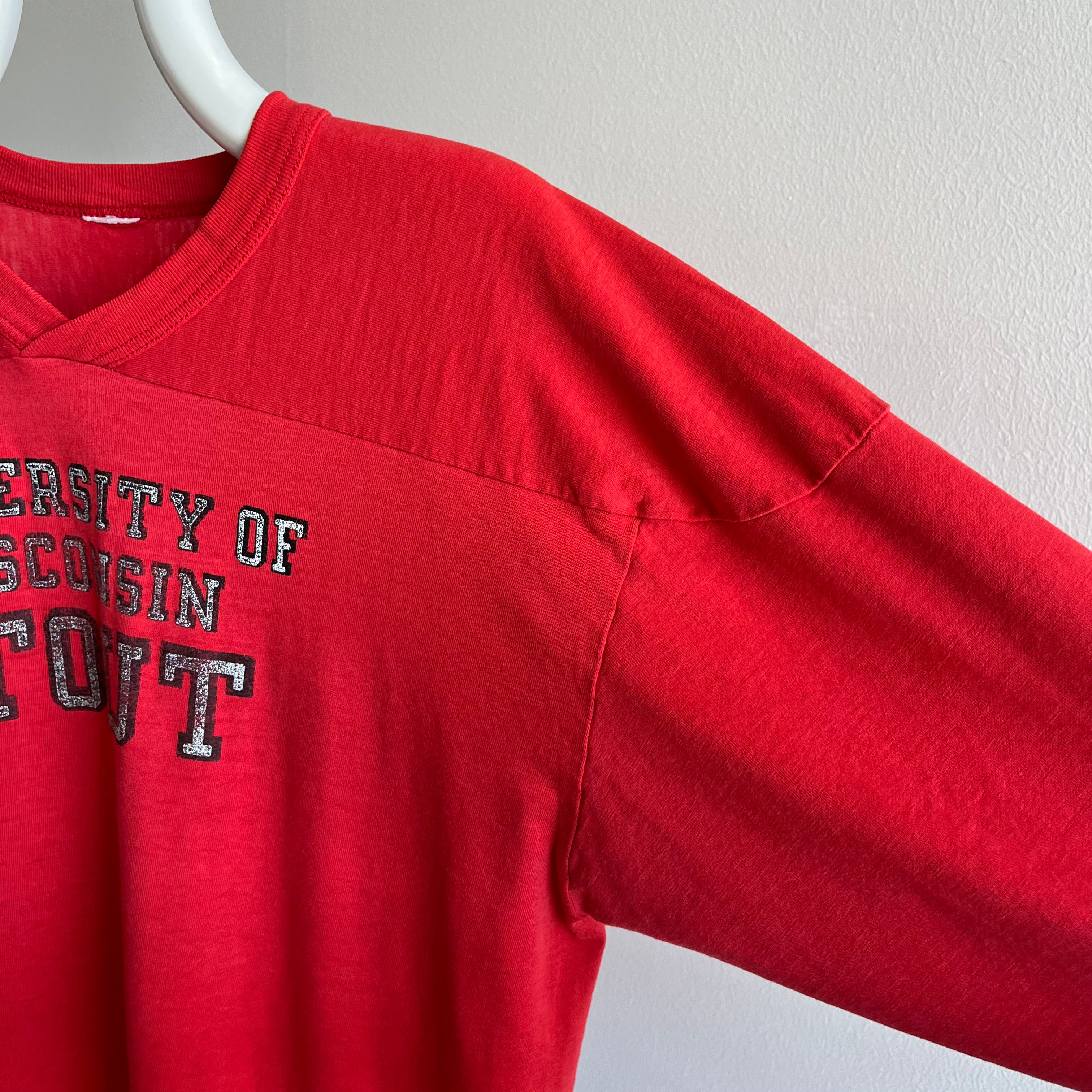 1970s Champion Brand University of Wisconsin Stout Super Soft Football Shirt