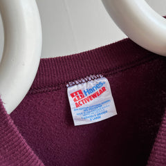 1980s Burgundy/Wine Blank Raglan Sweatshirt by Tultex