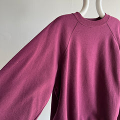 1980s Burgundy/Wine Blank Raglan Sweatshirt by Tultex