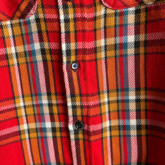 1970s Big Mac Plaid Cotton Flannel - Nicely Destroyed with Replaced Buttons