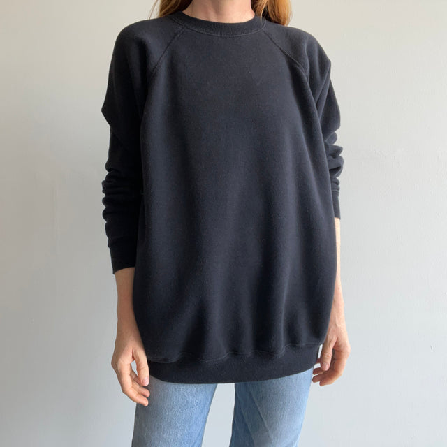 1980/90s Blank Black Longer Cut HHW Raglan Sweatshirt