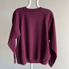 1980s Burgundy/Wine Blank Raglan Sweatshirt by Tultex