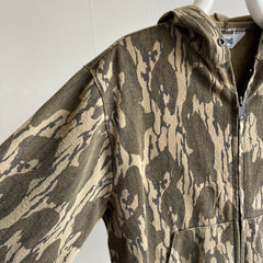 1980s Muleskins Camo Zip Up Hoodie