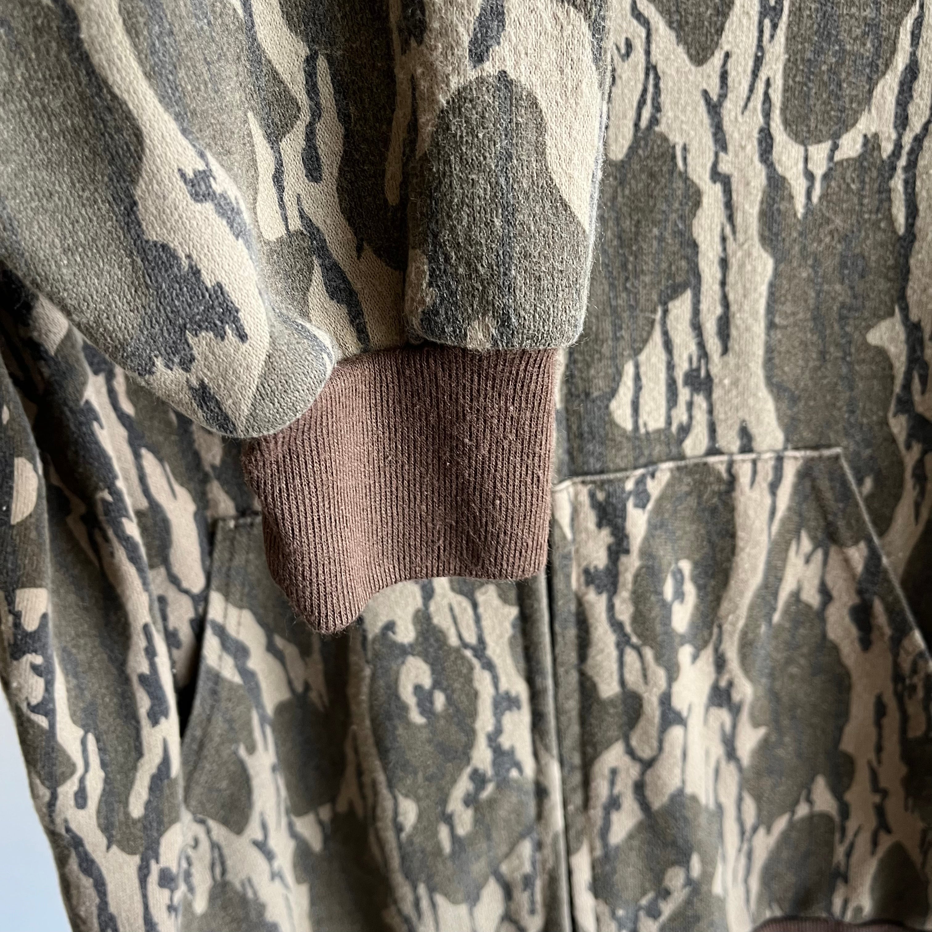 1980s Muleskins Camo Zip Up Hoodie