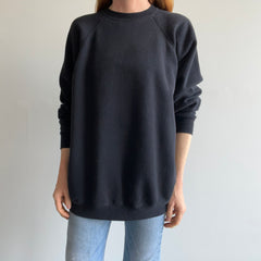 1980/90s Blank Black Longer Cut HHW Raglan Sweatshirt