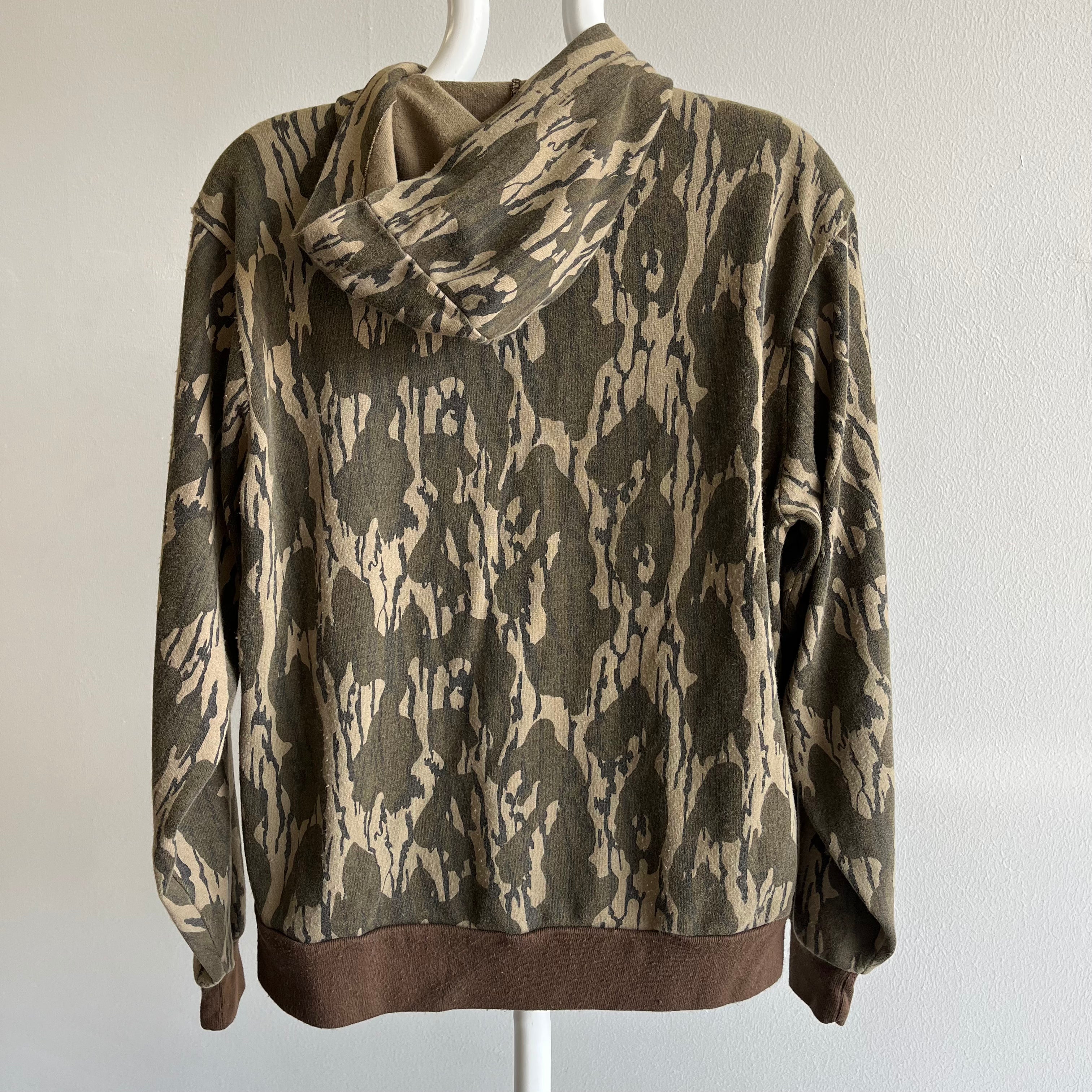 1980s Muleskins Camo Zip Up Hoodie