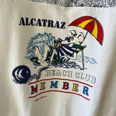 1980s Alcatraz Beach Club 1/4 Zip Sweatshirt - Bad 80s Humor