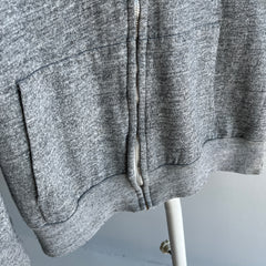 1970s Blank Gray Zip Up Hoodie - Made in Romania (IYKYK)