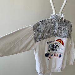 1980s Alcatraz Beach Club 1/4 Zip Sweatshirt - Bad 80s Humor
