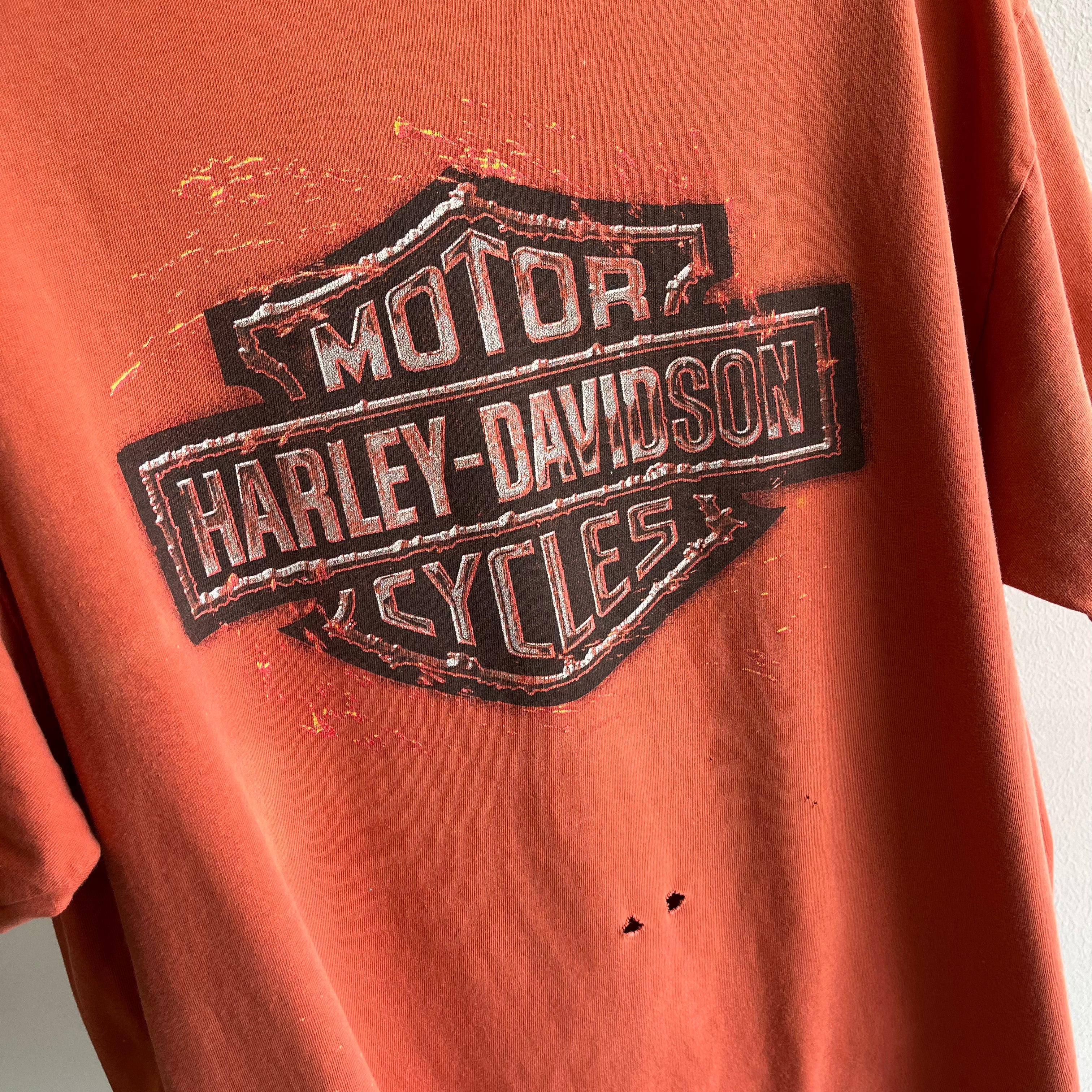 2003 Sun Faded and Worn Harley T-Shirt - Crete, Illinois