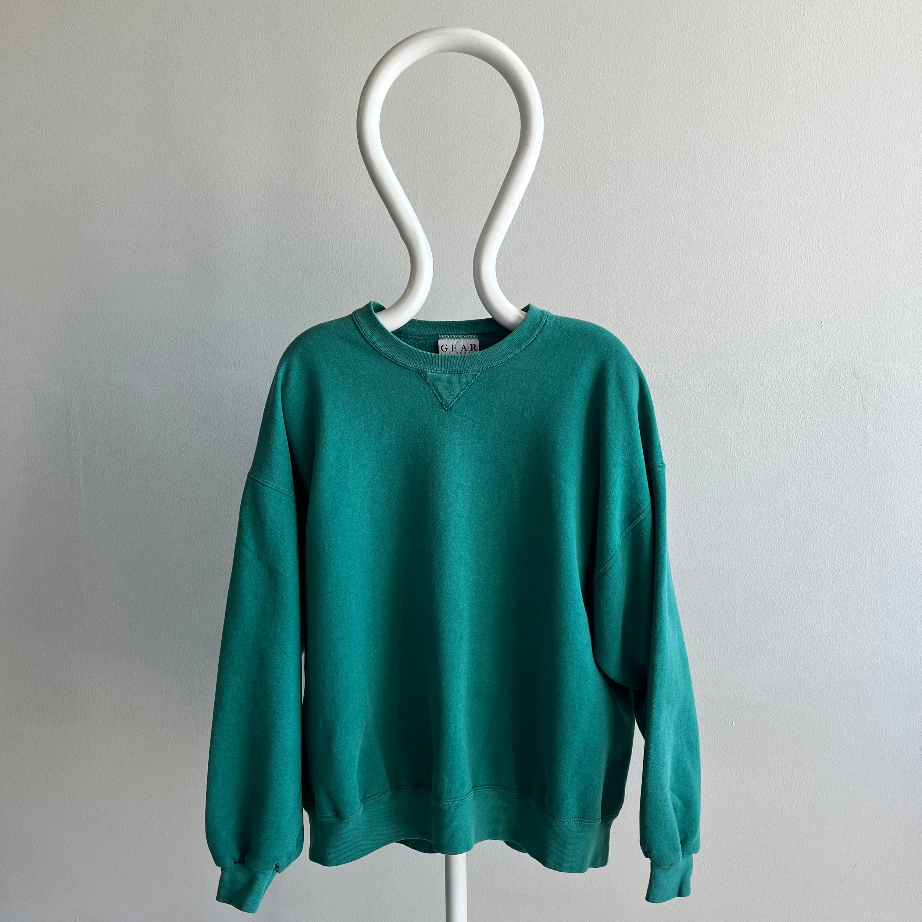 1990s Heavyweight Faded Teal Sweatshirt by GEAR