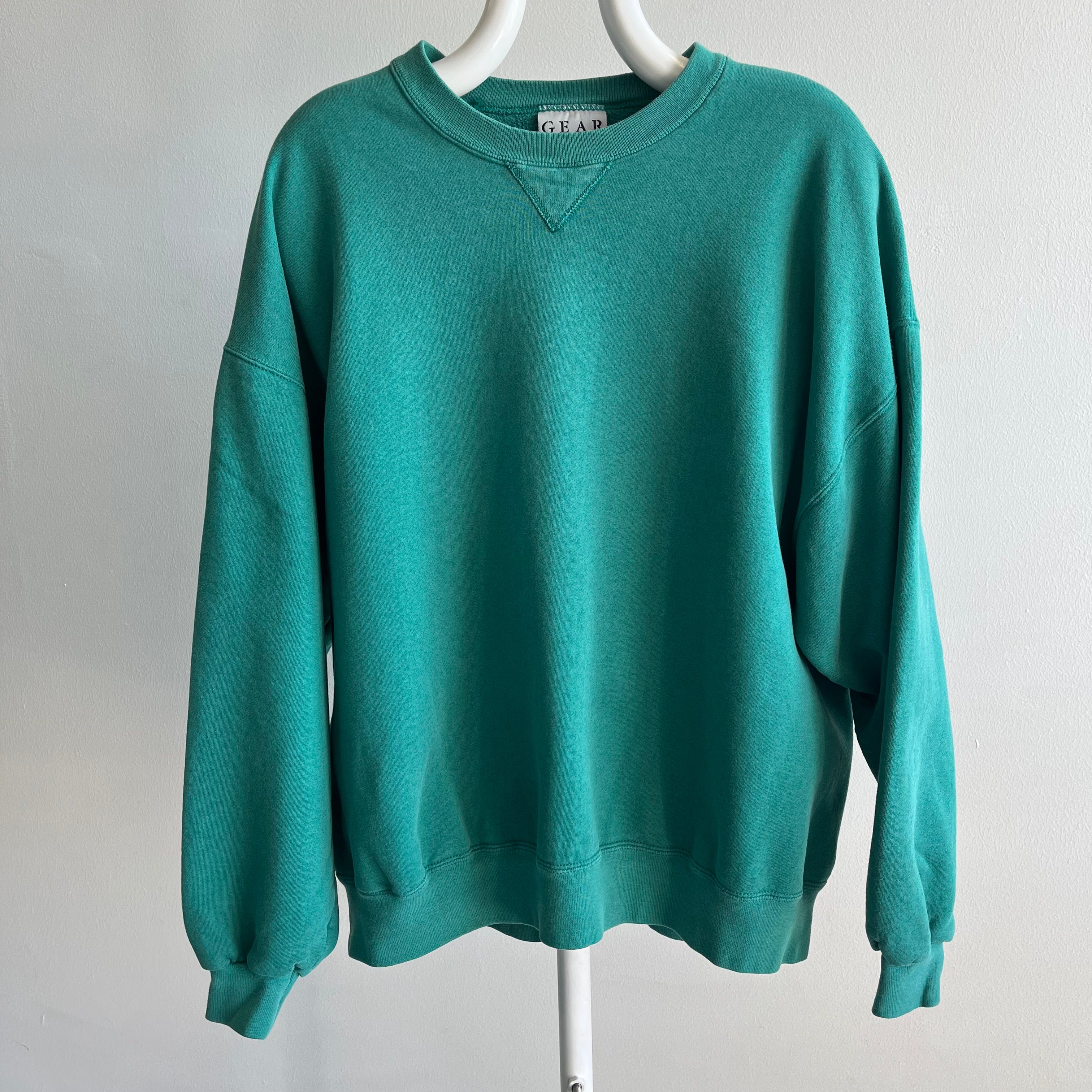 1990s Heavyweight Faded Teal Sweatshirt by GEAR