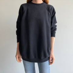 1980/90s Blank Black Longer Cut HHW Raglan Sweatshirt