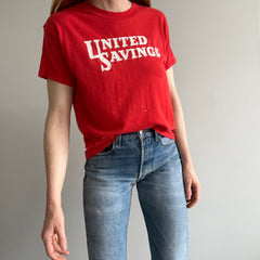 1970s United Savings Paint Stained T-Shirt