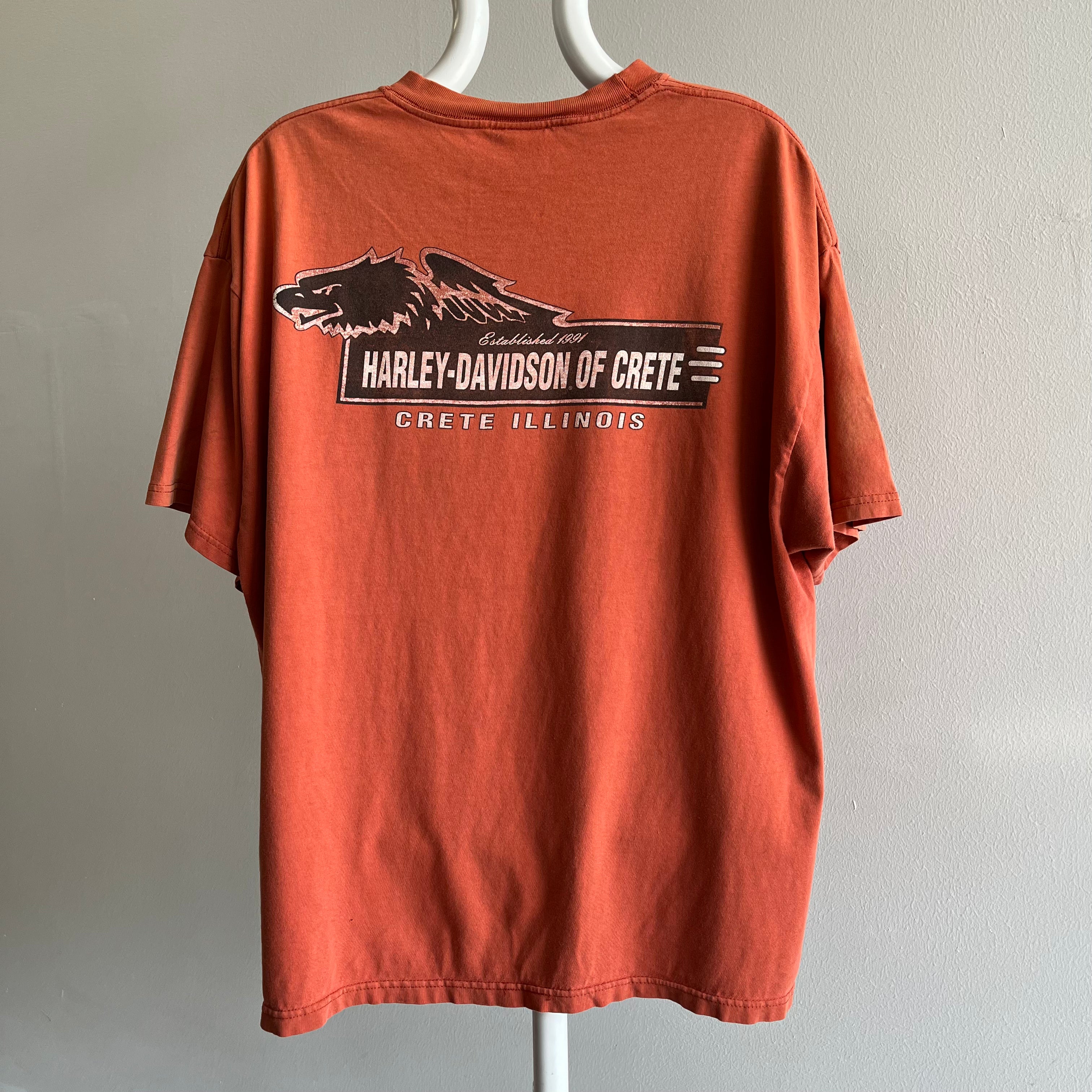 2003 Sun Faded and Worn Harley T-Shirt - Crete, Illinois