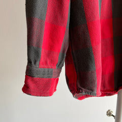 2000s Tattered and Worn Buffalo Plaid Cotton Flannel by Redhead