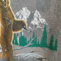 1980s Paint Stained and Faded Bear Sweatshirt - !!!!