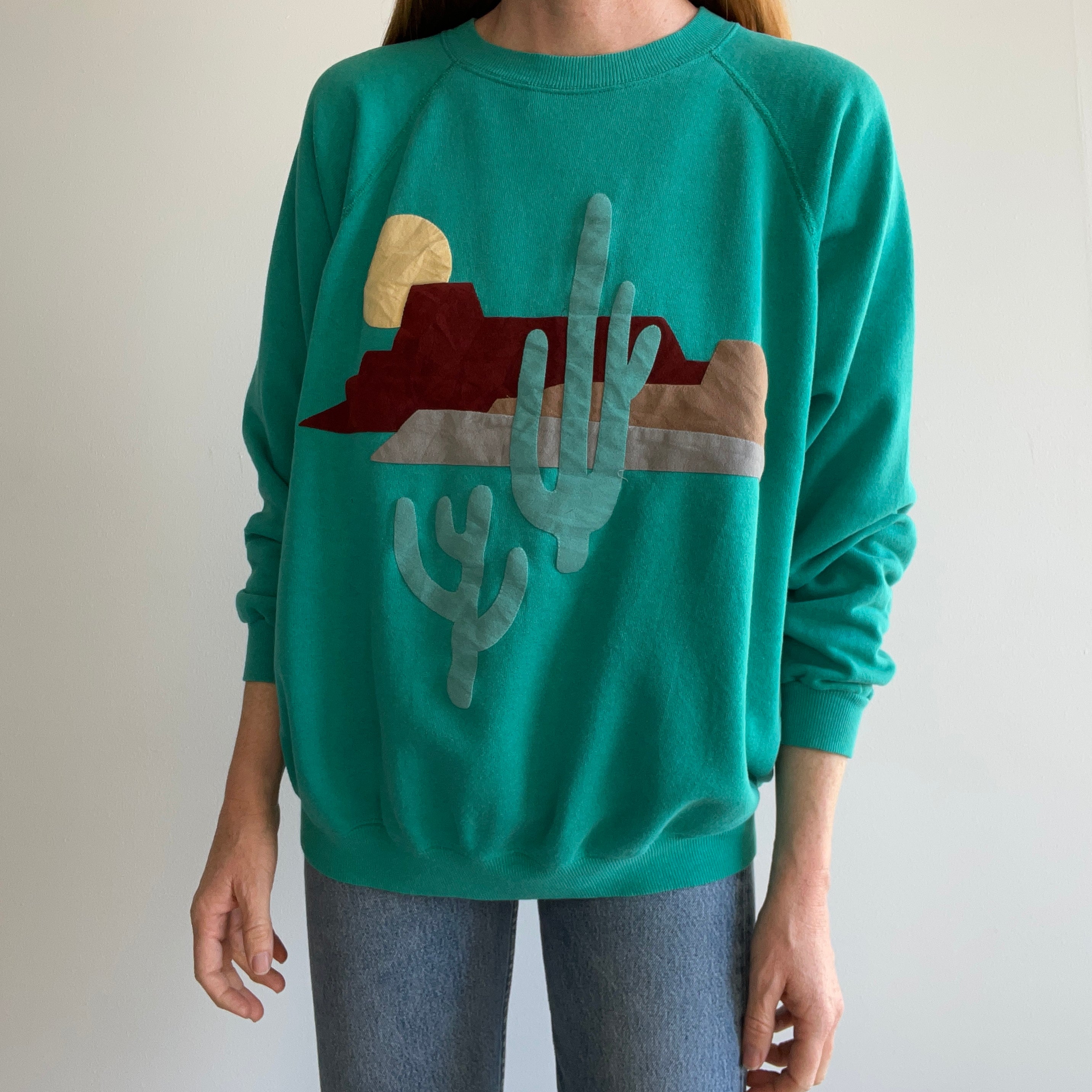 1980s Microsuede Style Desert Motif Sweatshirt (Is it DIY?)