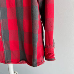 2000s Tattered and Worn Buffalo Plaid Cotton Flannel by Redhead