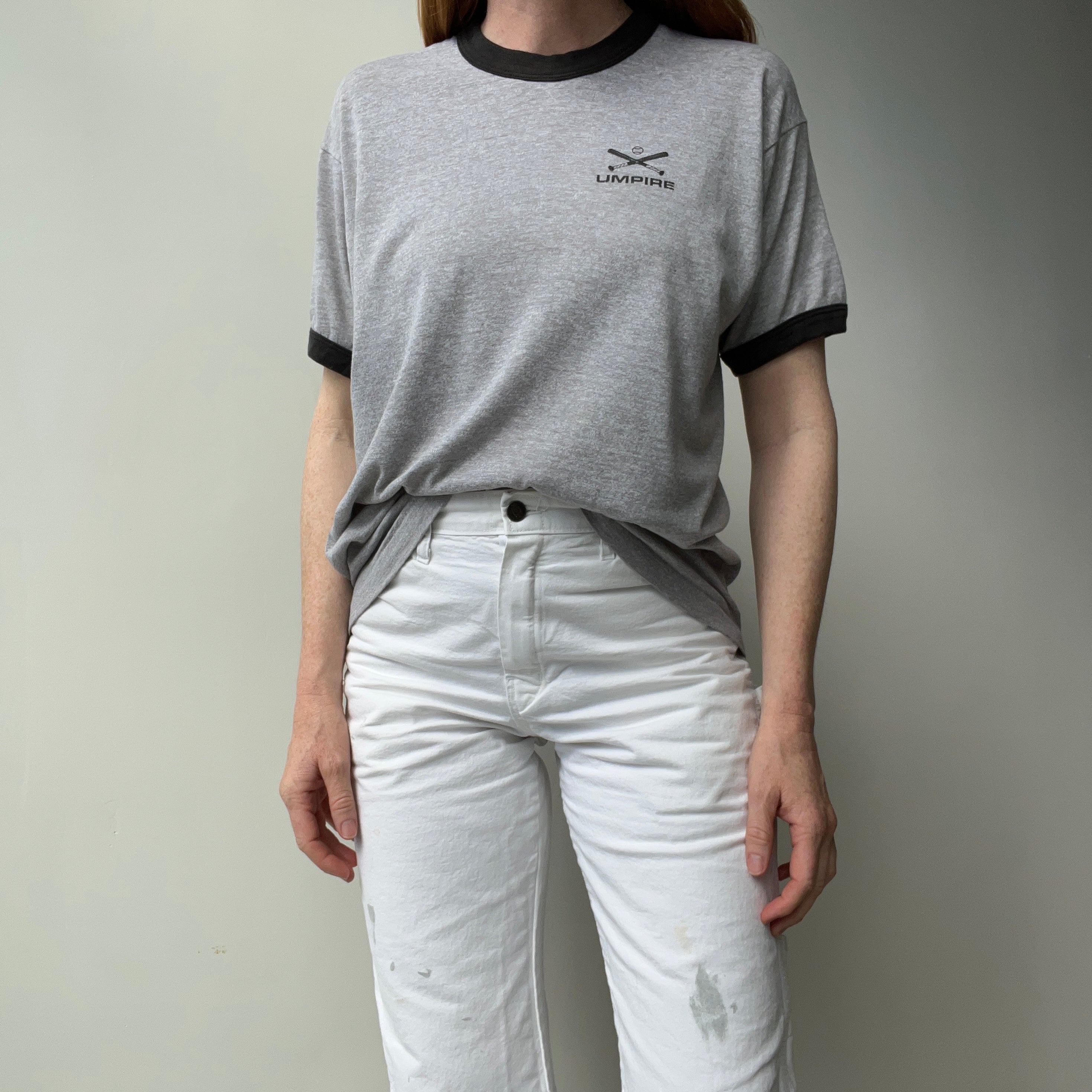 1970/80s Umpire Thinned Out Soft and Slouchy Ring T-Shirt