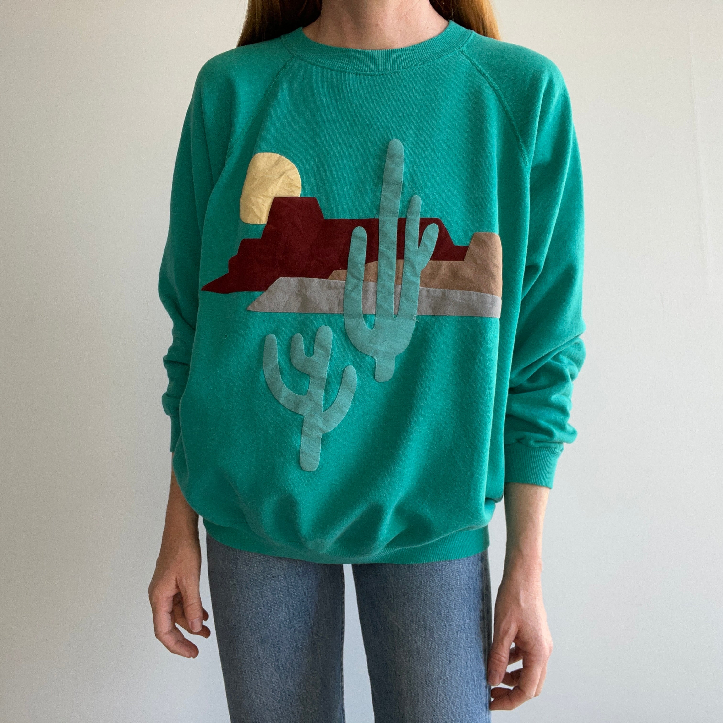 1980s Microsuede Style Desert Motif Sweatshirt (Is it DIY?)