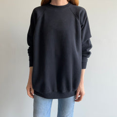 1980/90s Blank Black Longer Cut HHW Raglan Sweatshirt