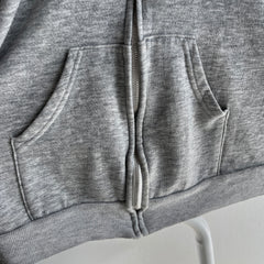 1980s Blank Gray Zip Up Hoodie