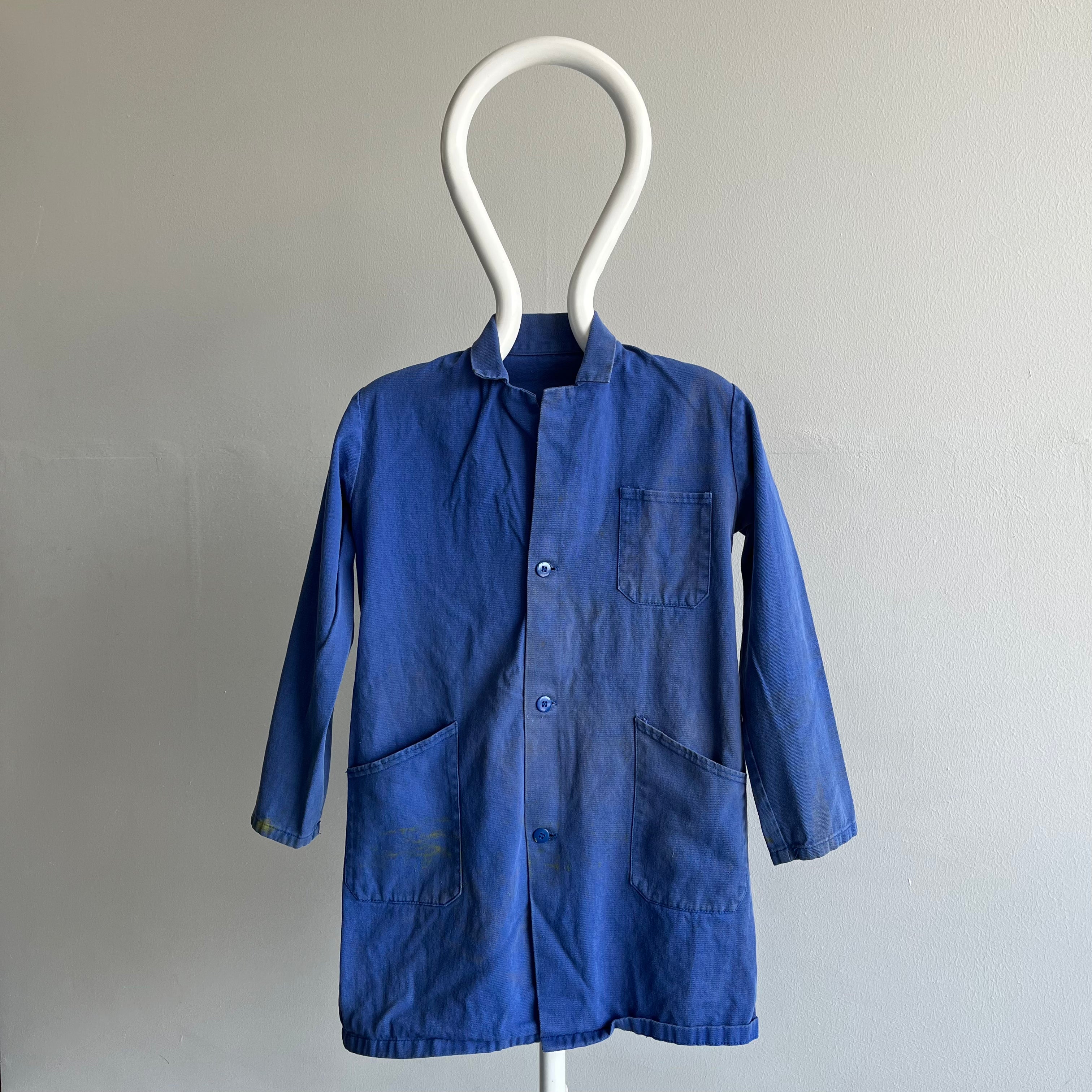1970s Perfectly Worn XS French Workwear Chore Duster
