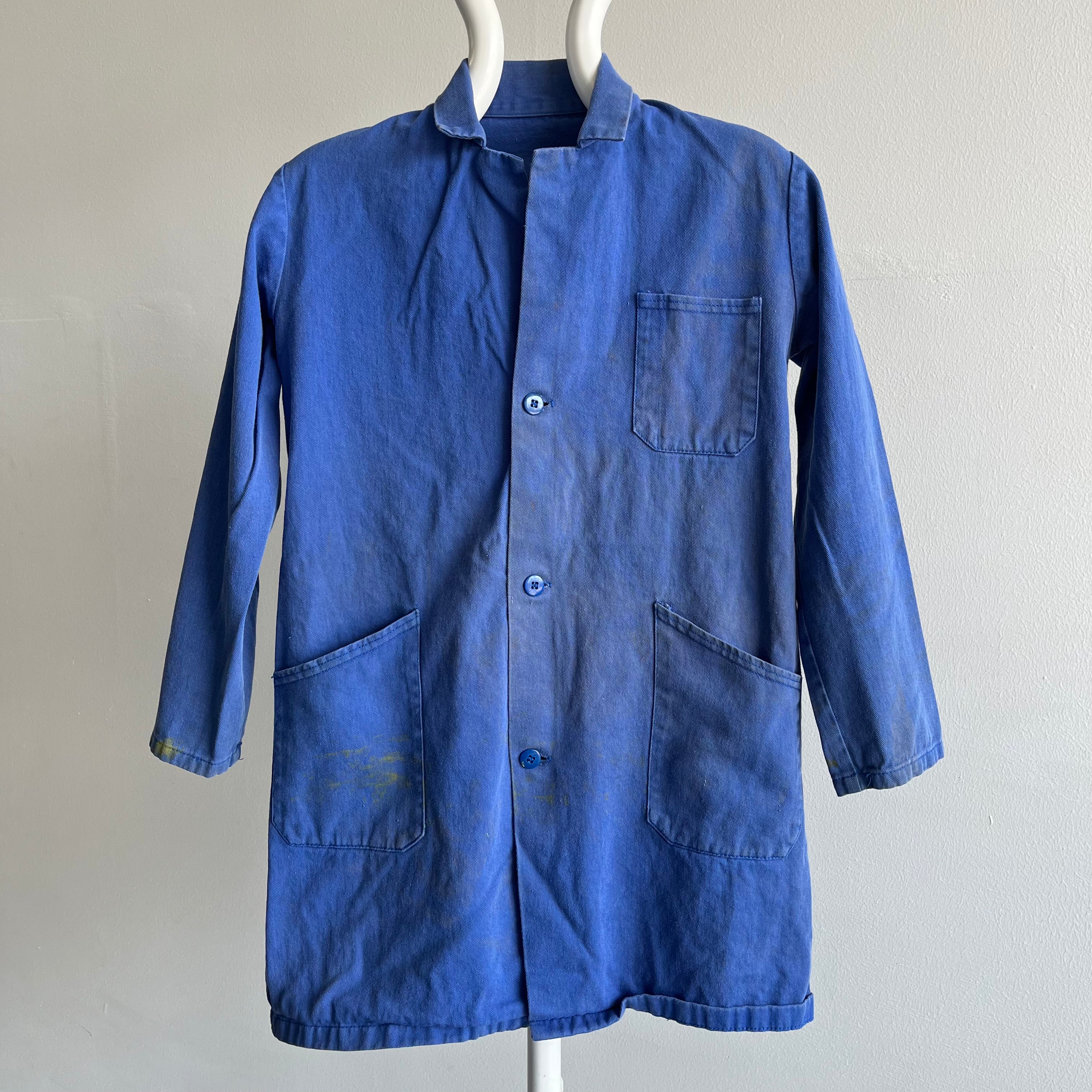 1970s Perfectly Worn XS French Workwear Chore Duster