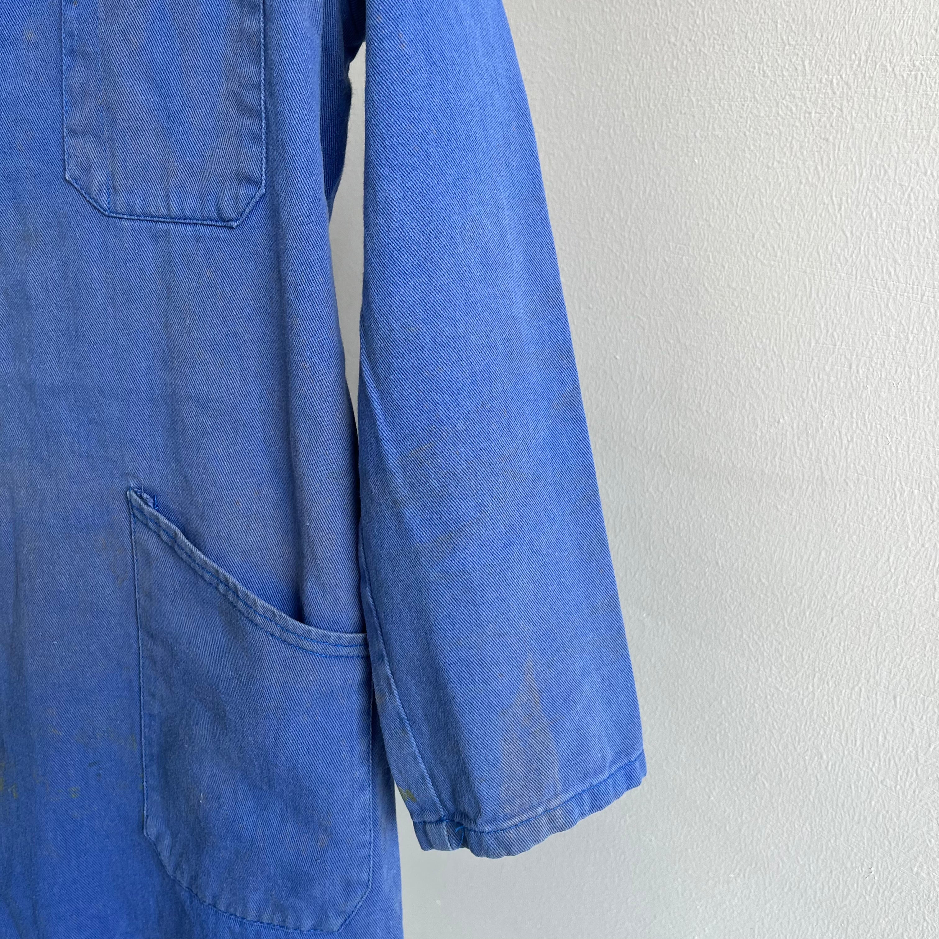 1970s Perfectly Worn XS French Workwear Chore Duster