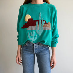 1980s Microsuede Style Desert Motif Sweatshirt (Is it DIY?)