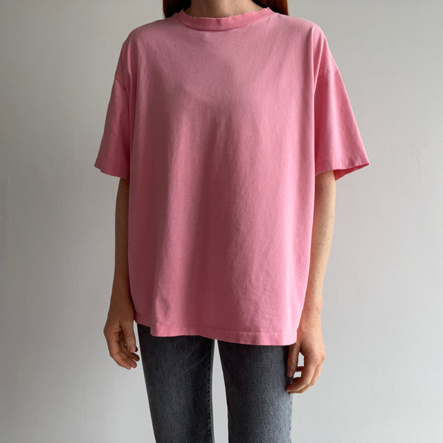 1990s Perfectly Tattered Faded and Worn "Washed Pink" Cotton T-Shirt