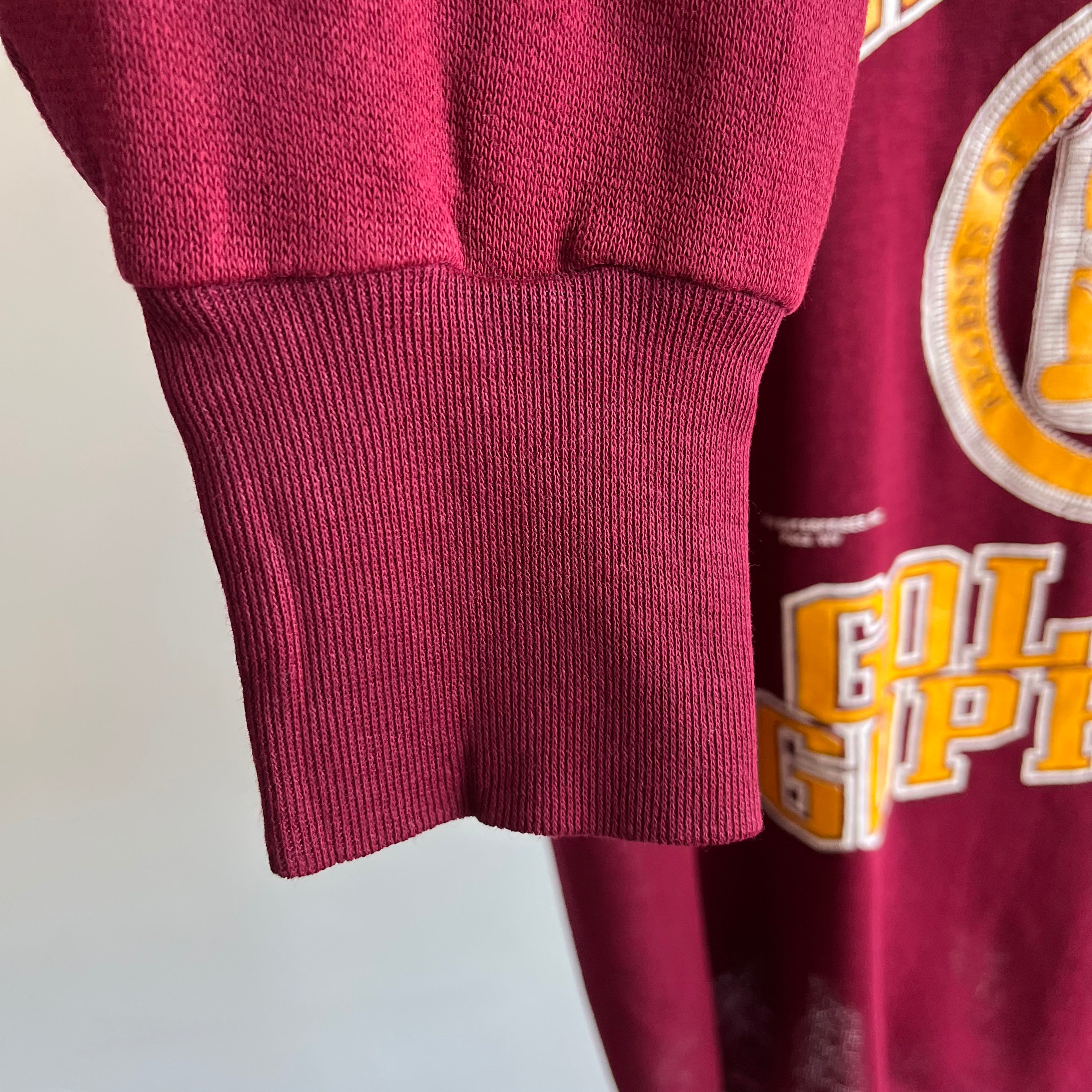 1980s Minnesota Golden Gophers Super Thin and Long Sweatshirt