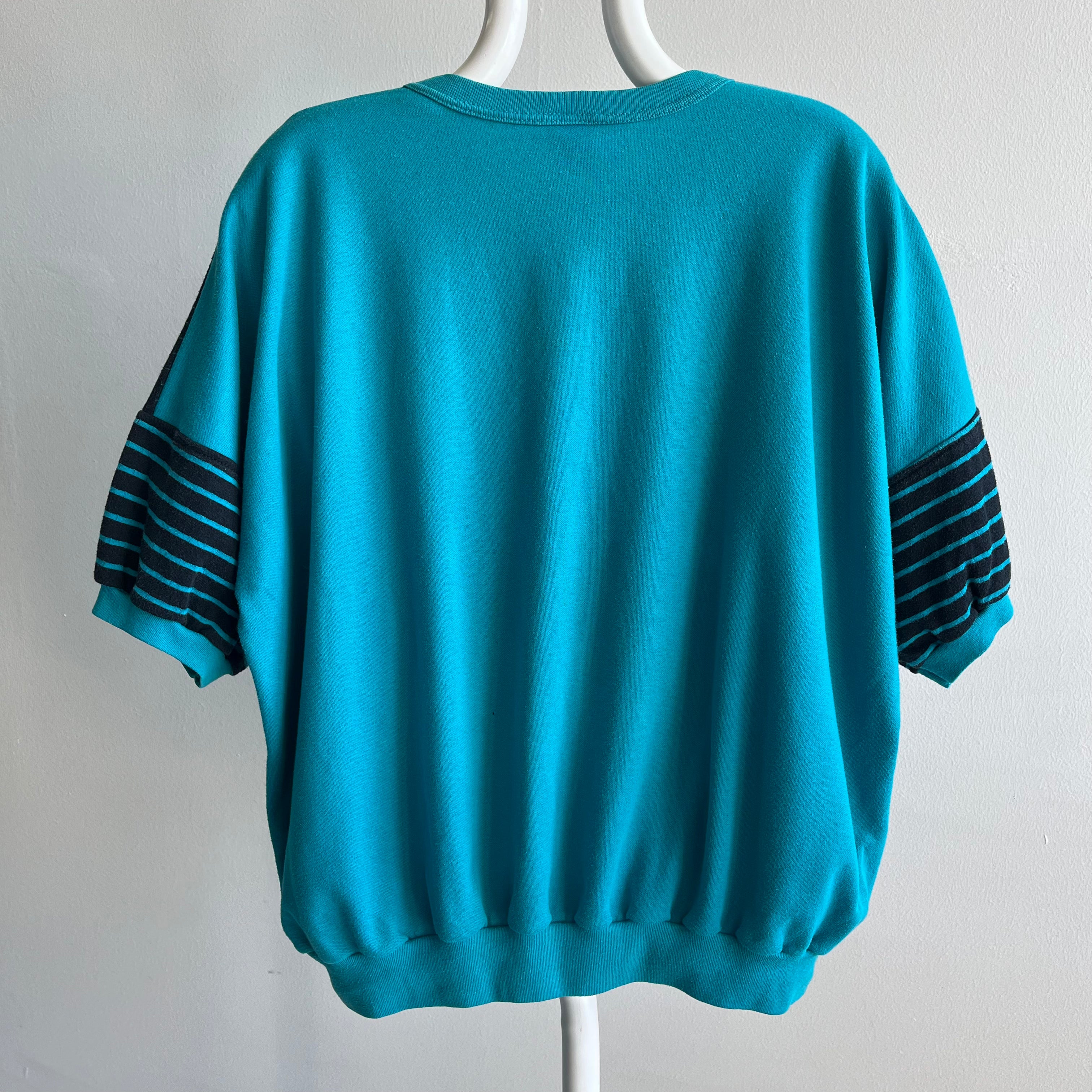 1980s Teal and Black Warm Up