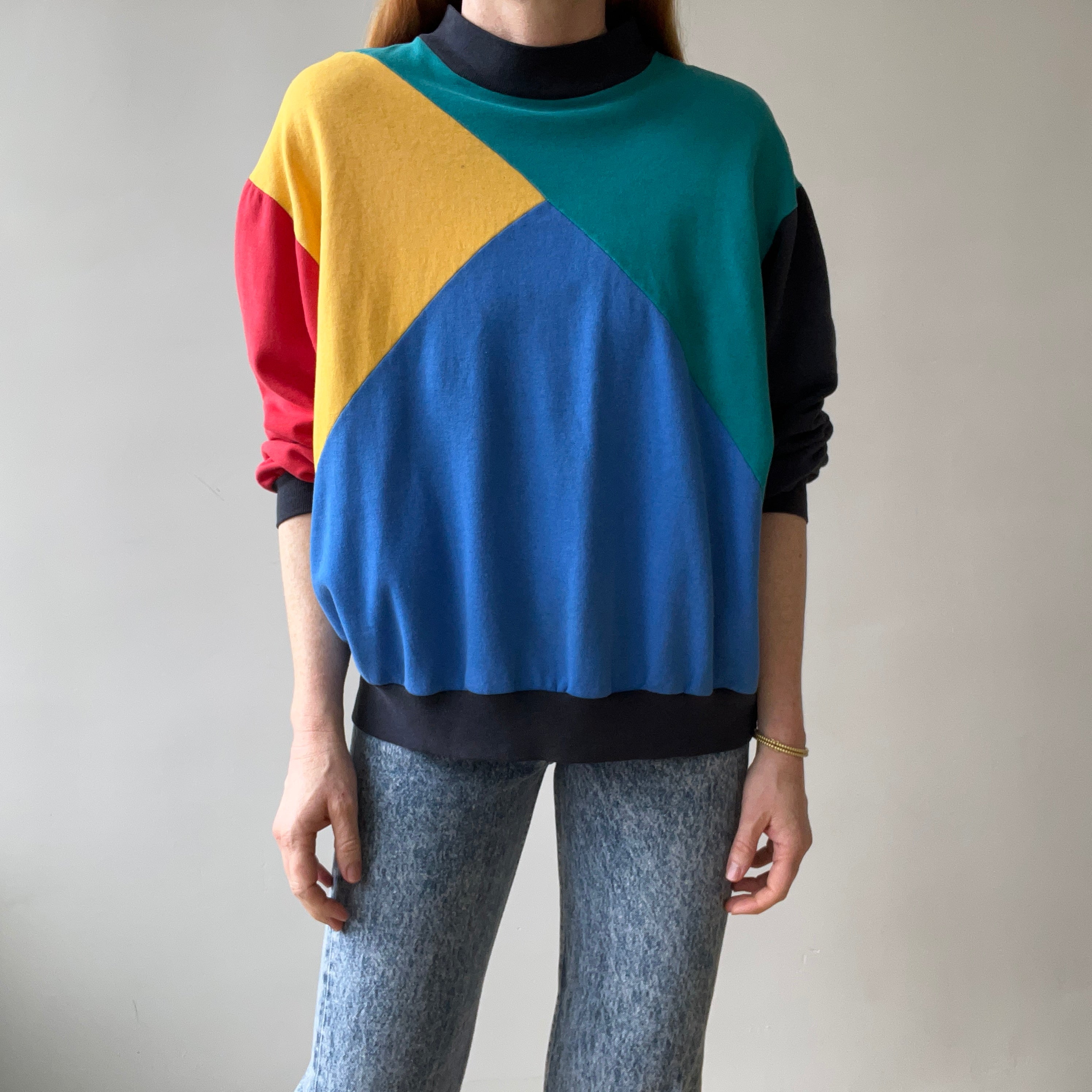 1980s Color Block Sweatshirt