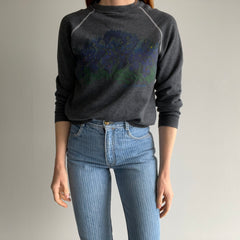 1980s Re Dyed Iris Front and Back Sweatshirt