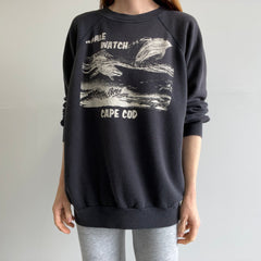 1980s Whale Watching Cape Cod Miss Print Sweatshirt - !!!