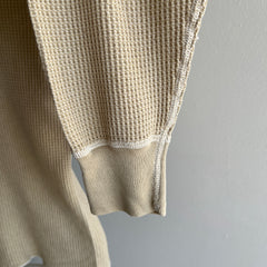 1980s Tan/Khaki/Boba Tea Colored Thermal Knit