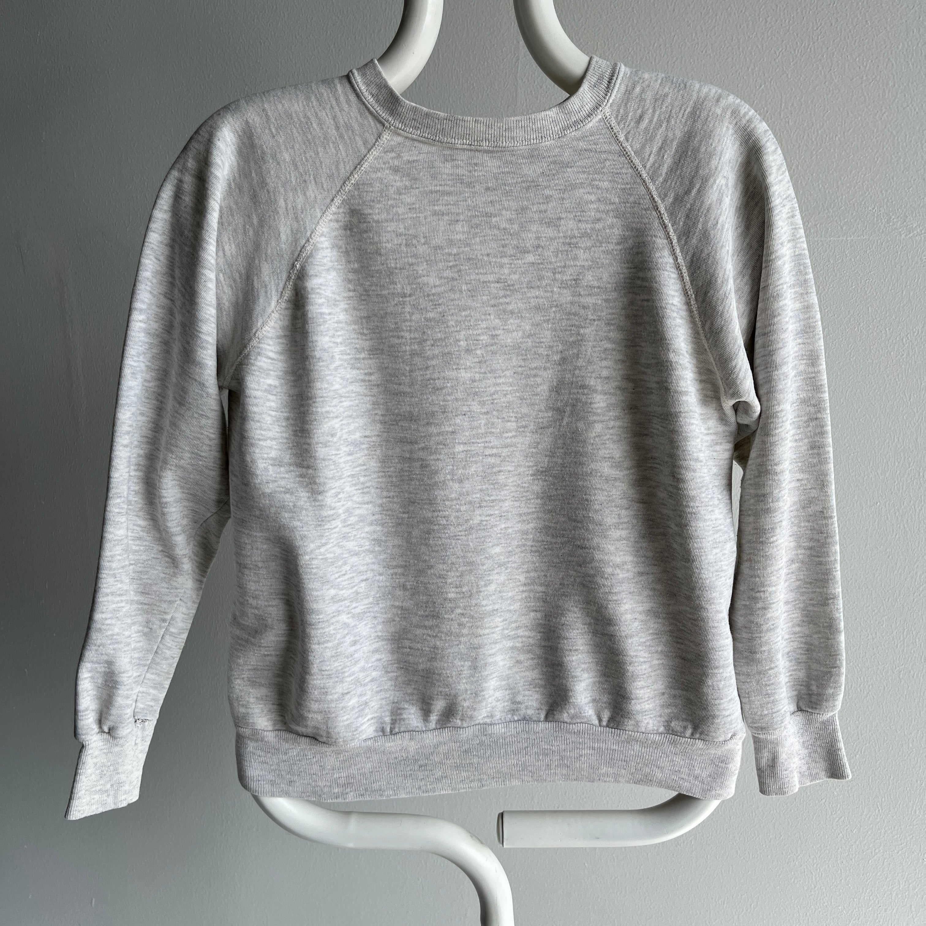 1980s (Early) Blank Lighter Gray Raglan - Smaller Size