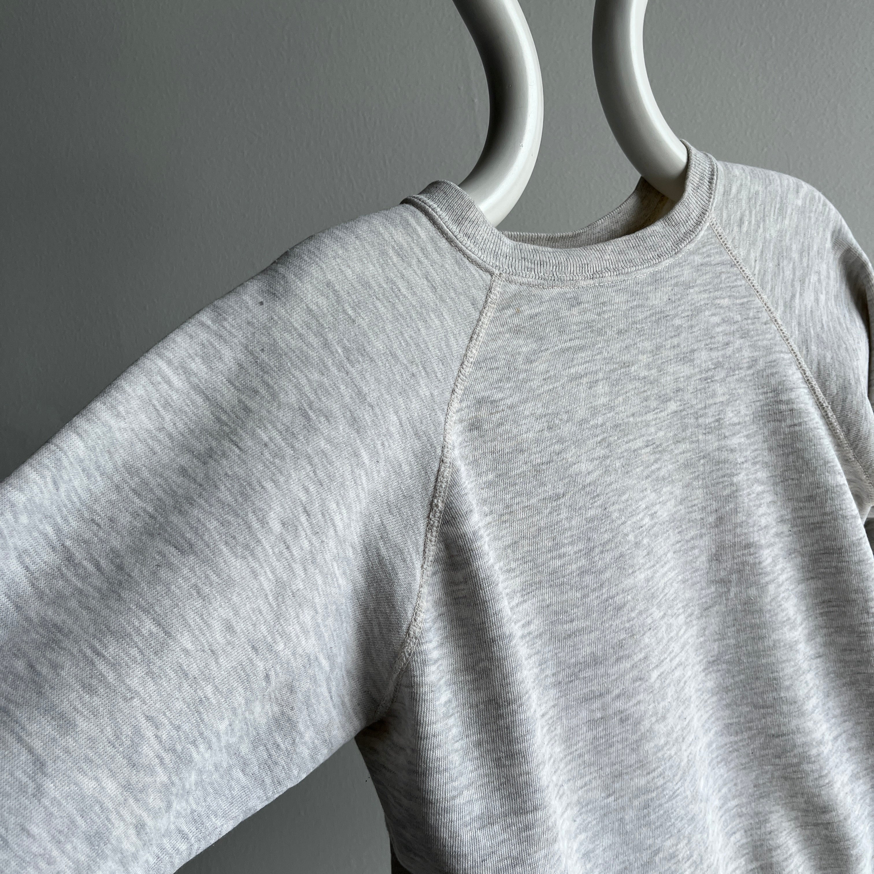 1980s (Early) Blank Lighter Gray Raglan - Smaller Size