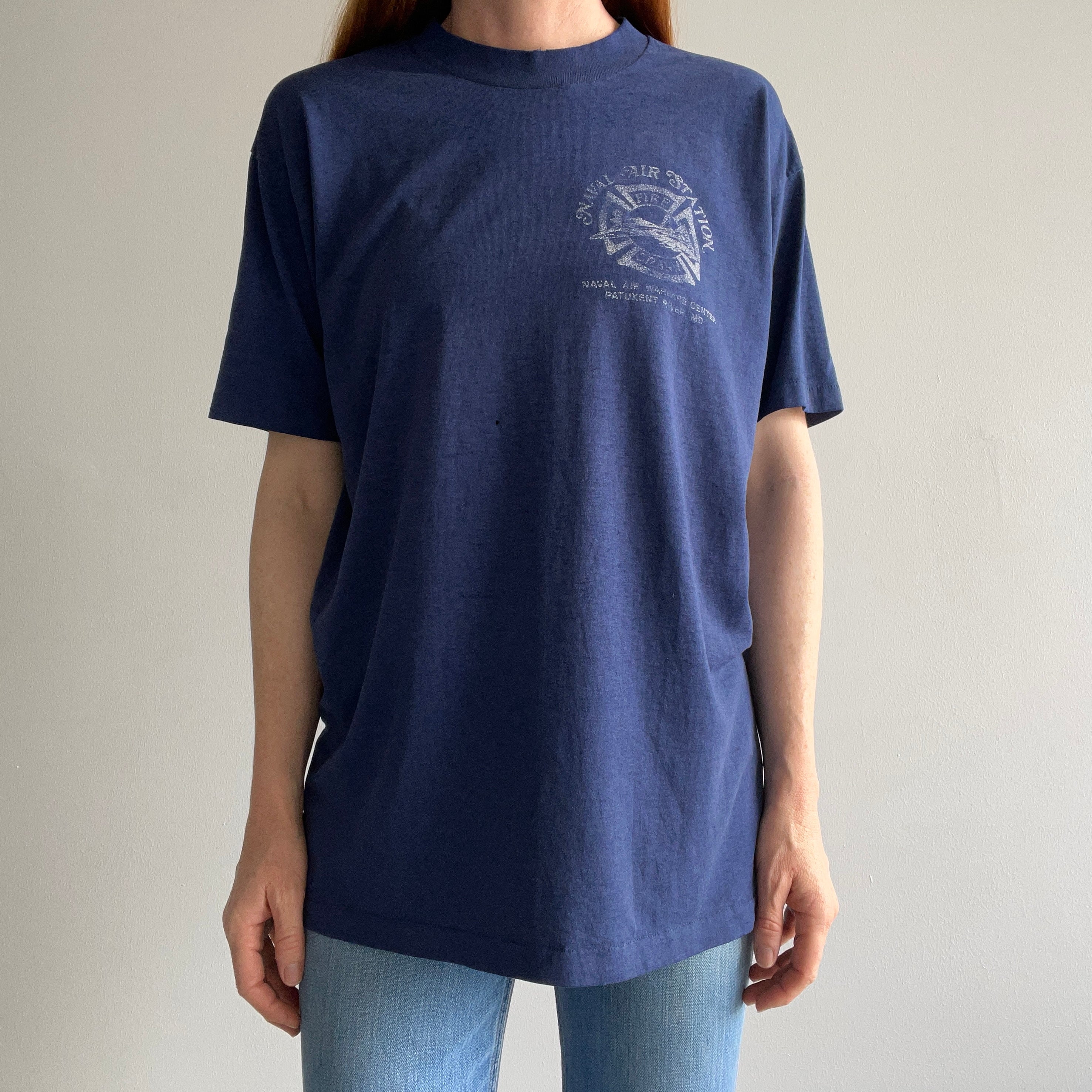 1980/90s Naval AIr Fire Station 50/50 T-Shirt