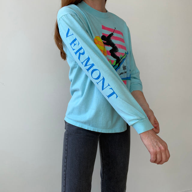 1987 Jay Peak Vermont Skier Long Sleeve Shirt - a good one!