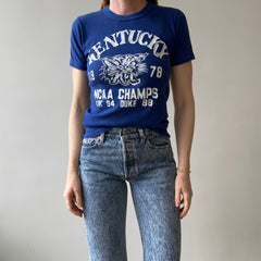 1978 Blue Kentucky NCAA Champs T Shirt - A Good One