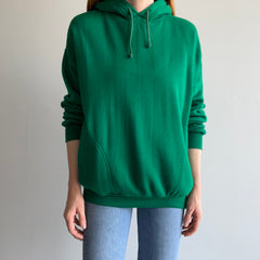 1980s Jon Lauren Kelly Green Super Duper Soft Acrylic Pull Over Hoodie