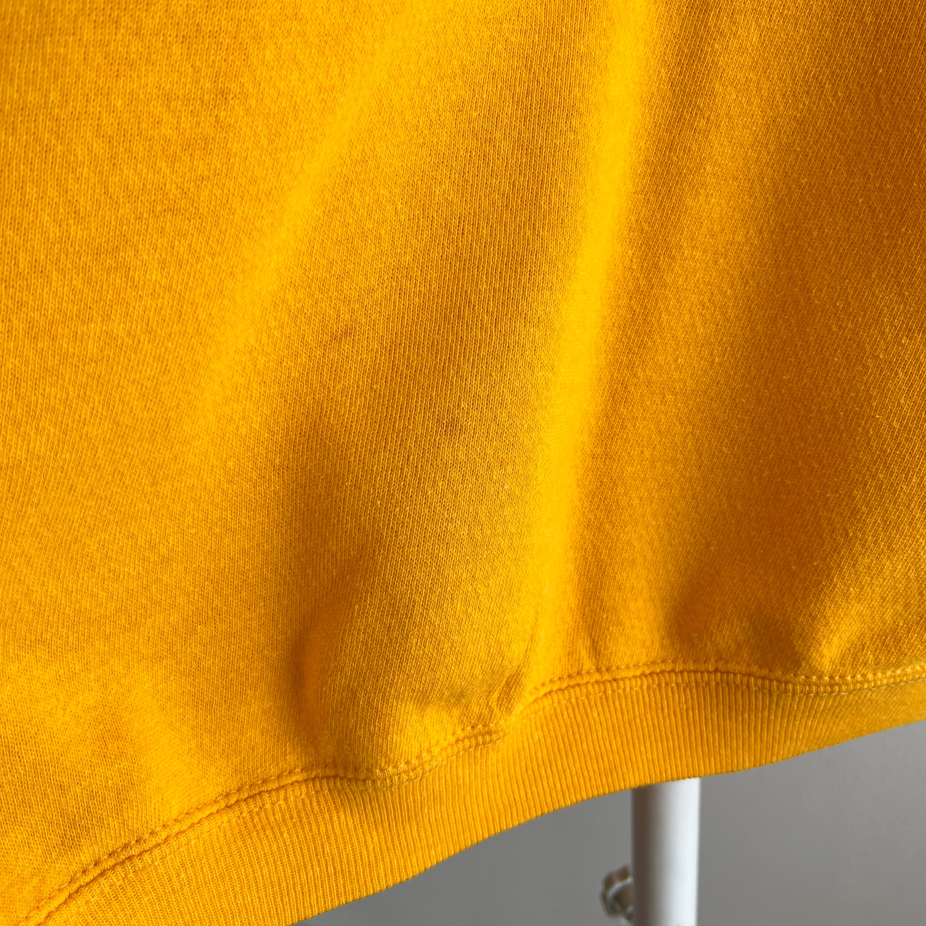 1980s St. John's Bay Henley Sunshine Yellow Sweatshirt