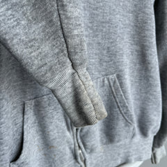 1970s Smaller Gray Zip Up Hoodie - Oh My!